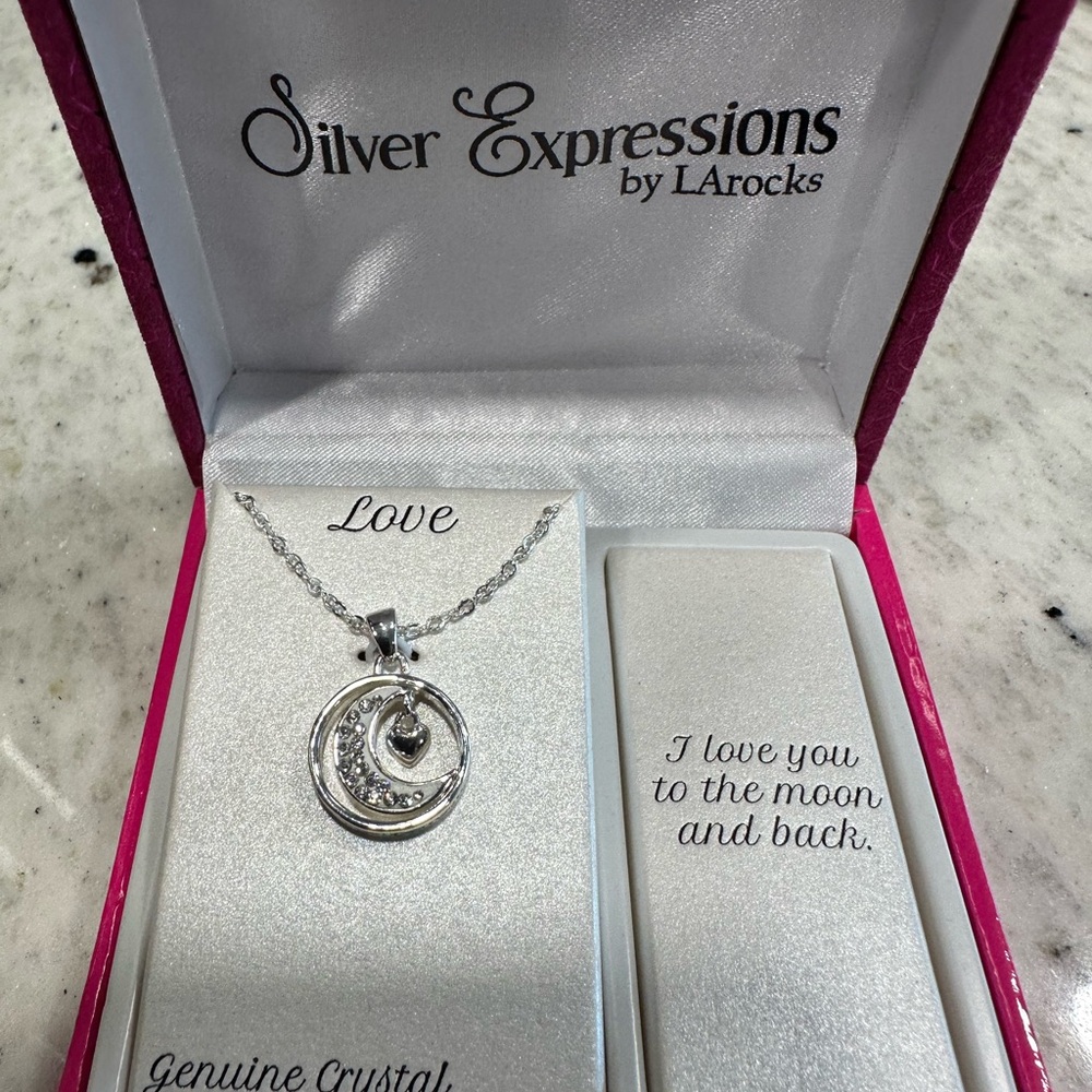 Silver Expressions Moon Crystal Necklace